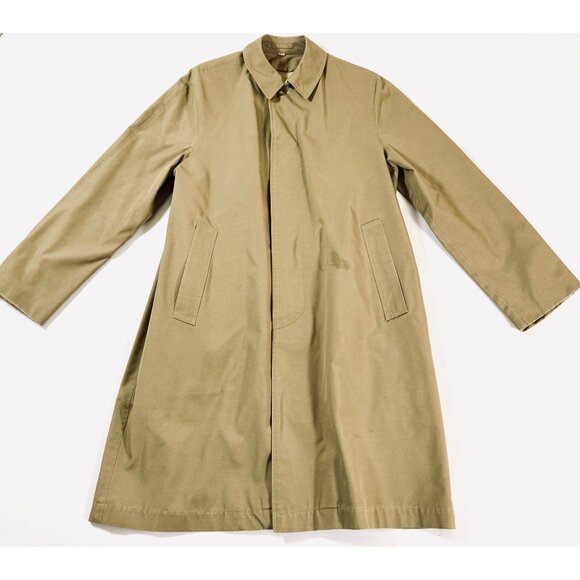 Vintage Briarcliff Tan Trench Raincoat Men’s 38R Zip Out Liner Made in Okinawa - Picture 1 of 11